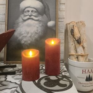 Luminara set of Red LED Flameless Candles 4" & 6"- Free shipping